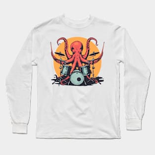 Octopus Drummer Long Sleeve T-Shirt